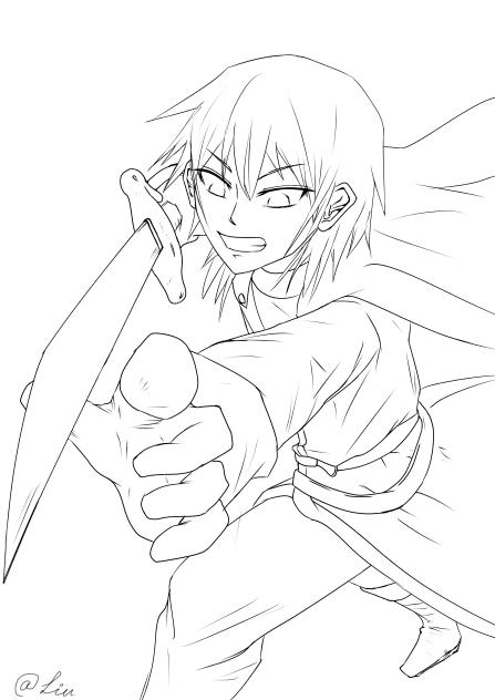 アシュレイ（塗り絵用線画）