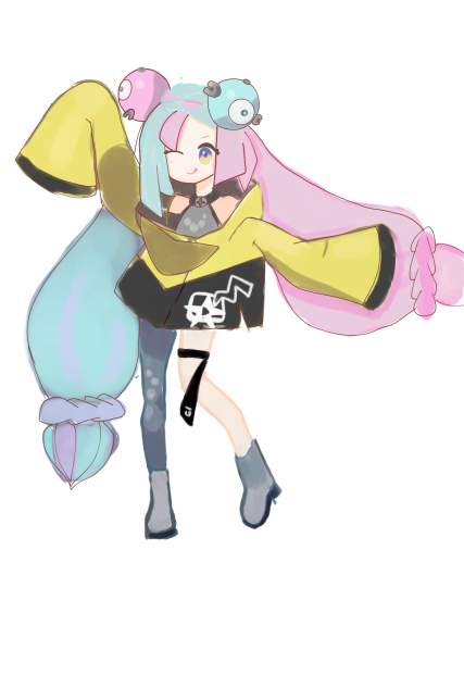 ナンジャモの線画を付け足した後の絵