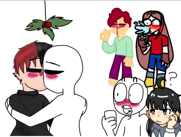 christmas mistletoe collab - ibisPaint