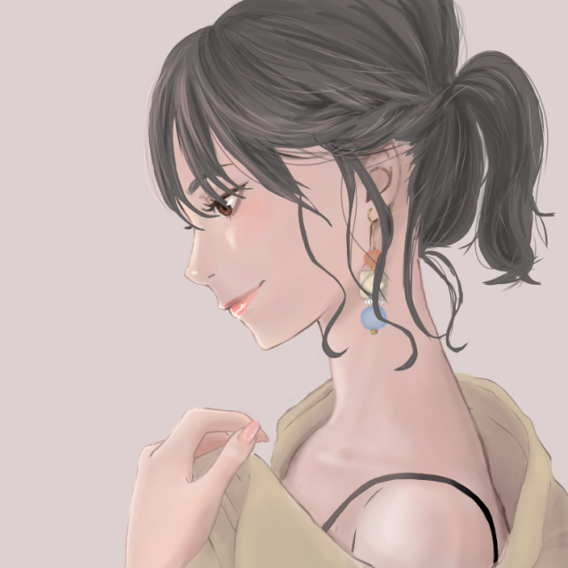 黒髪ポニー
