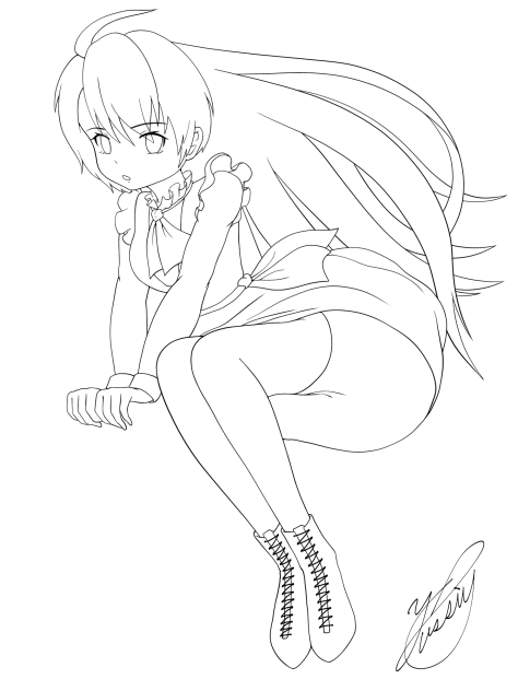 flower dance（線画）