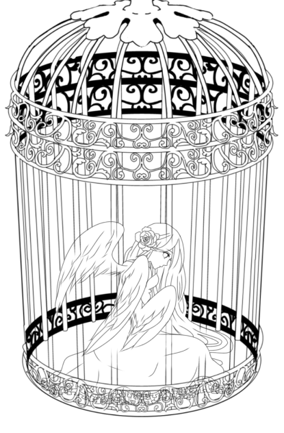 囚われの天使 線画