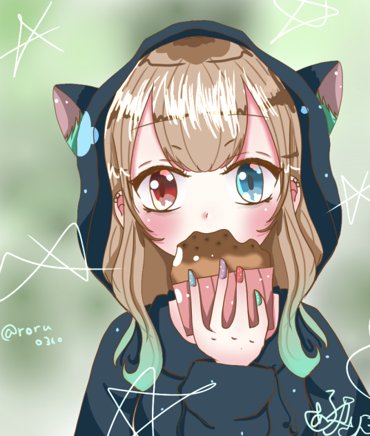 猫耳フード女子