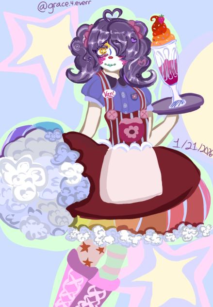 my oc as a waitress!
