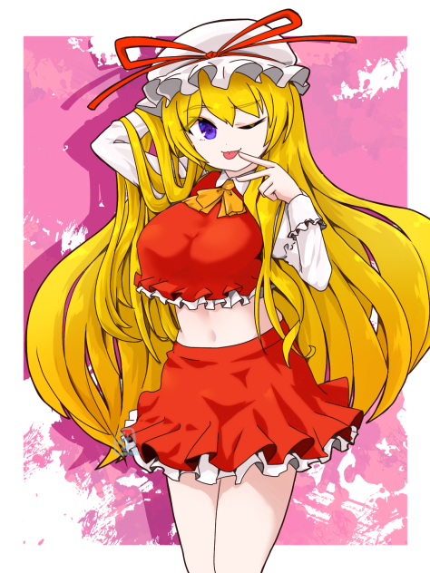 紫　with 橙衣装