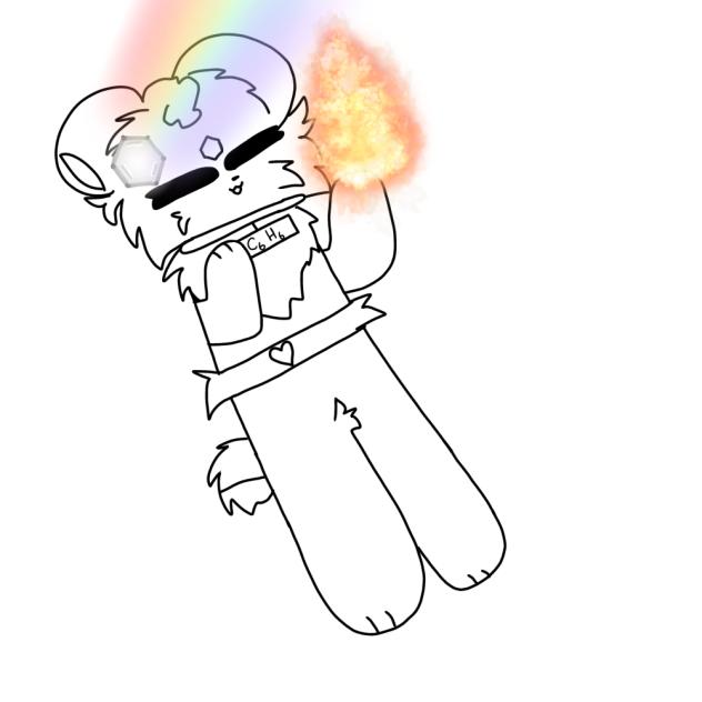 WIP Benzene Hamster (line art)🐹 ✨ 🧪