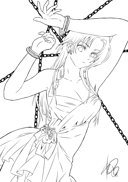 女のコ　4 線画