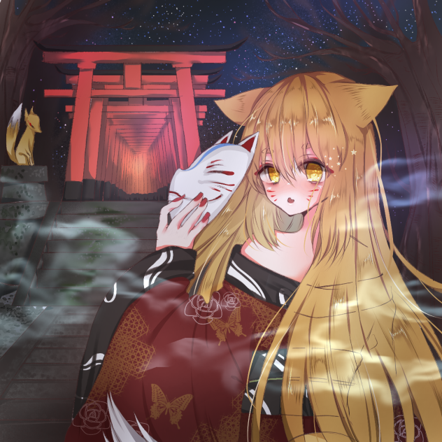 狐化けたり 宵の冬