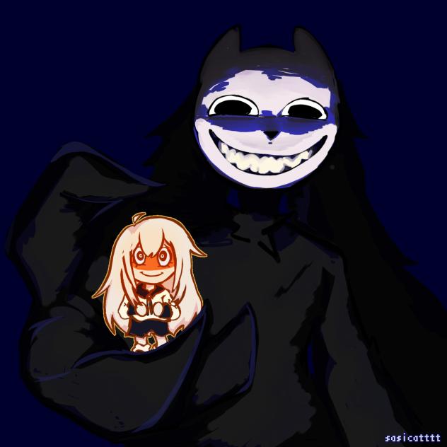 hands over the creature