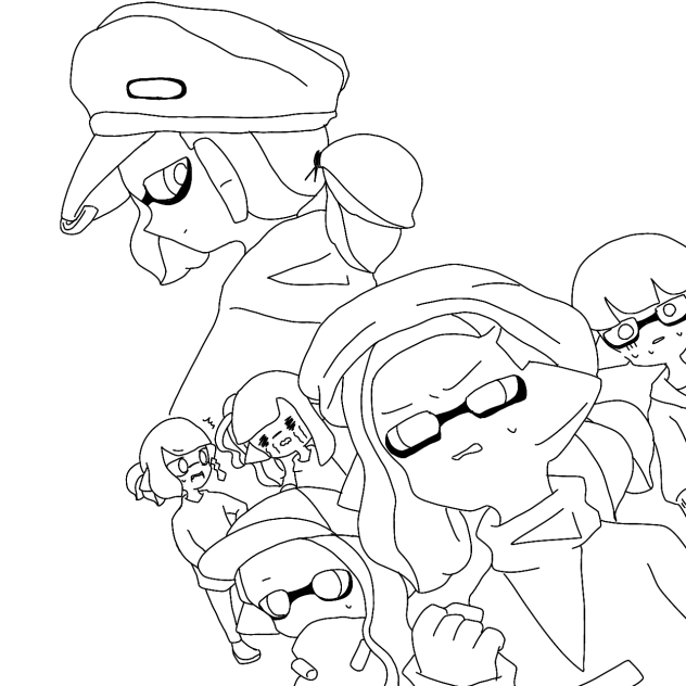 テキトーに作った線画((