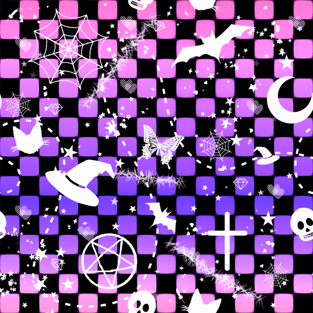 Cute 🎀 Gothic Pattern 💀 💜 🩷
