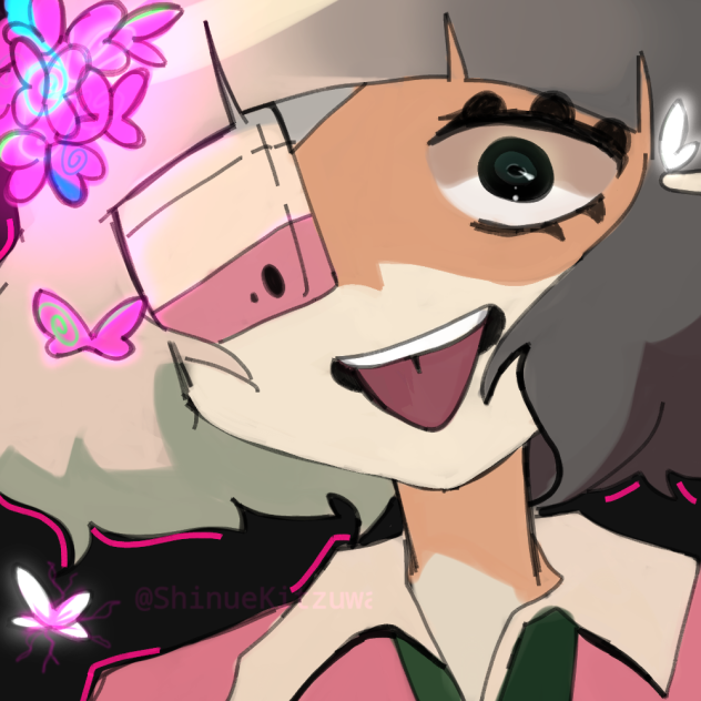 Ruru-chan with a lot of butterflies