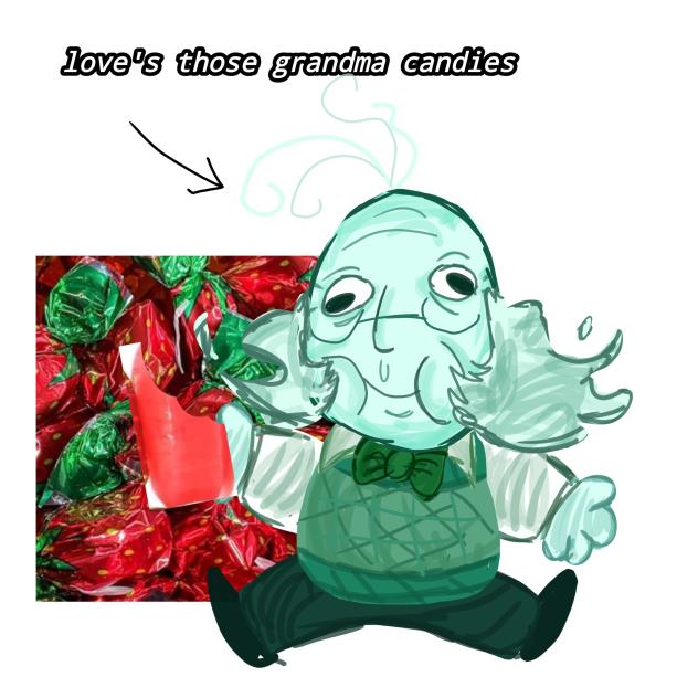 Silly Ghost enjoying candies