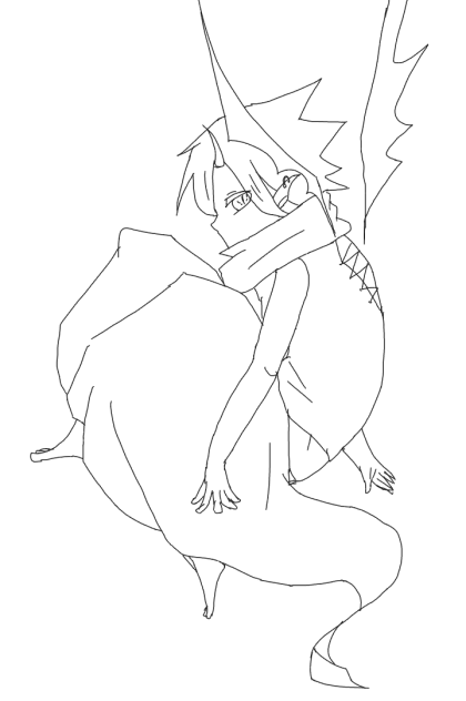 線画 悪魔の子
