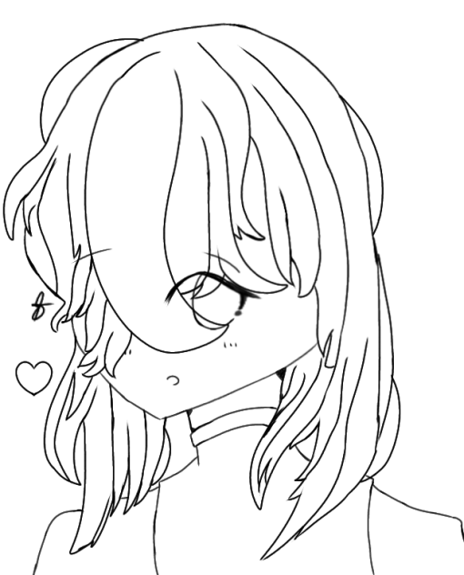 A Really Beautiful girl up close Lineart