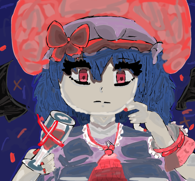 闇の中から紅い光【本気絵】