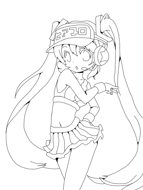 線画 (初音ミク)