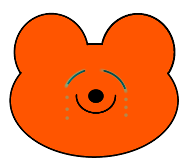 泣いてるクマのイラストを描きました(楕円定規・直線定規正直)