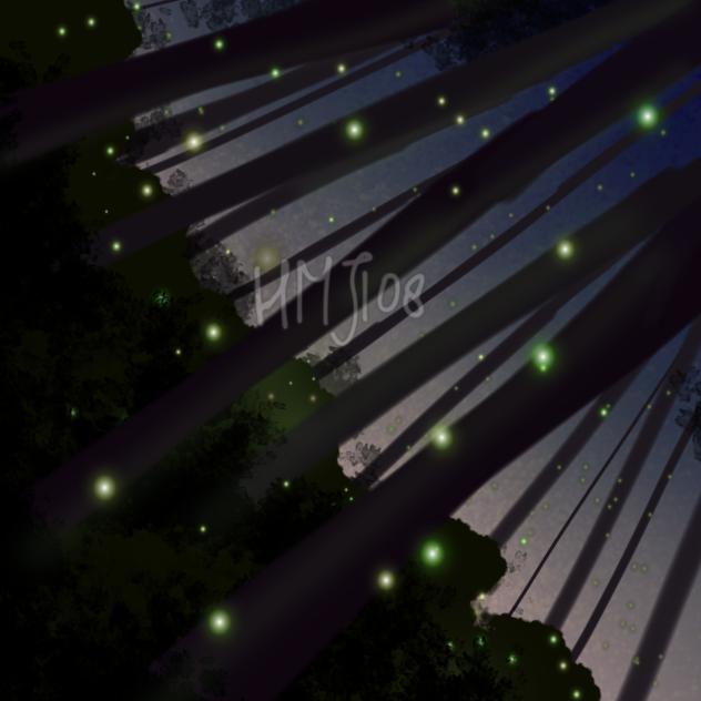 Forest fireflies by mj - ibisPaint