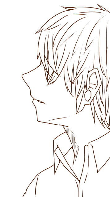 ［線画］男子 塗ってください！