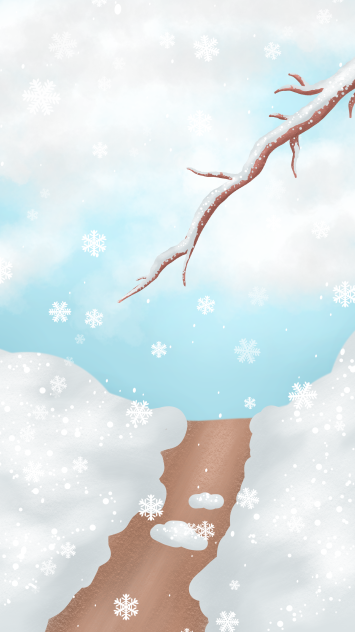 Snowy path bg - ibisPaint