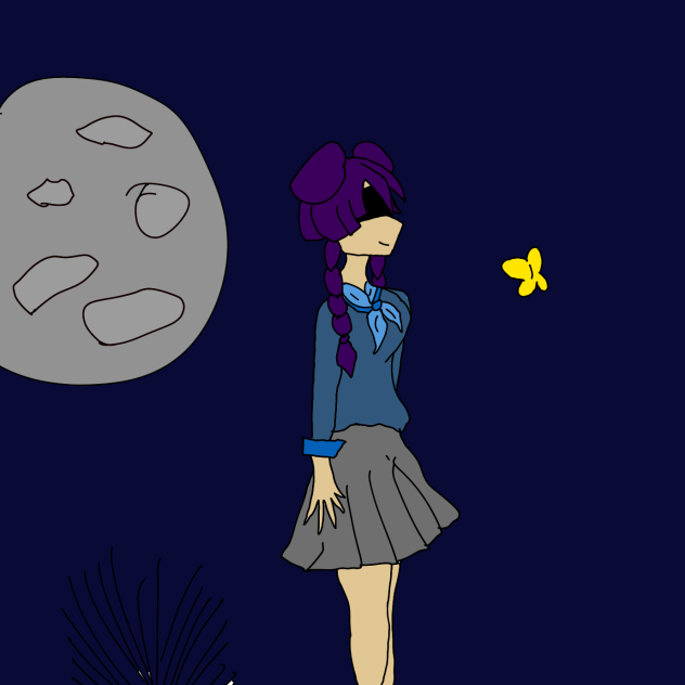 Butterfly and the moon