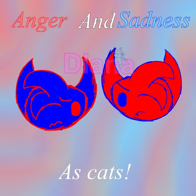 Anger and sadness as cats!(new oc’s)