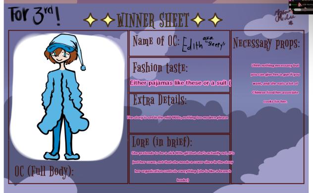 Kouta prize sheet