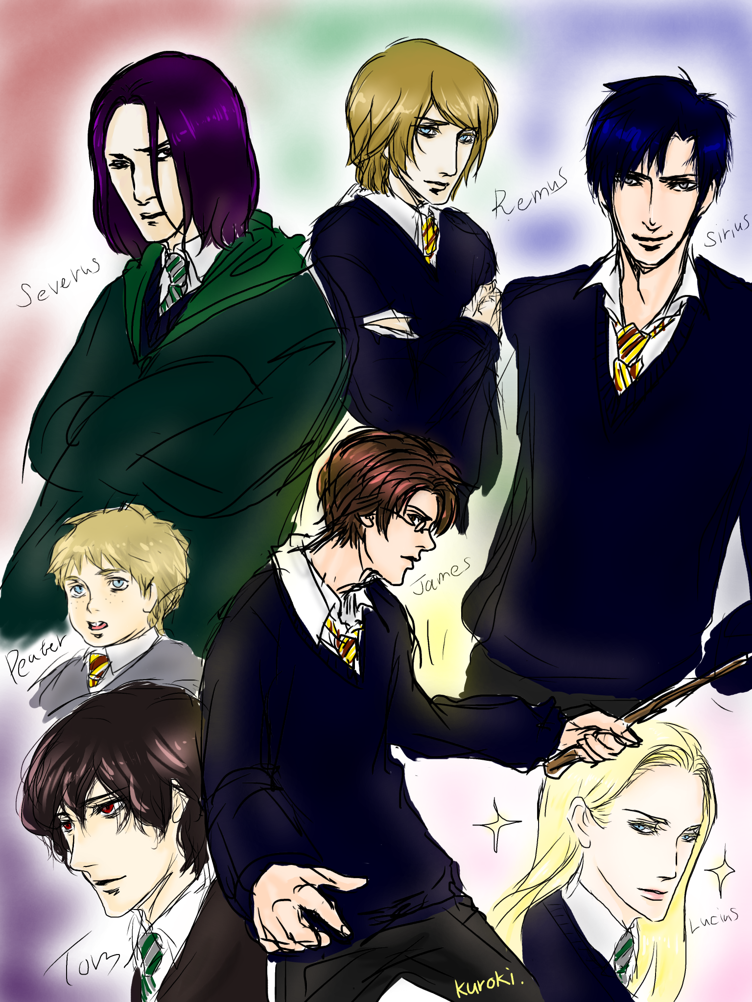 ハリポタ親世代落書きw Ibispaint