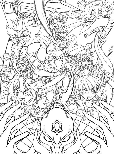 『難攻不落vs不倶戴天』 (ぬり絵)
