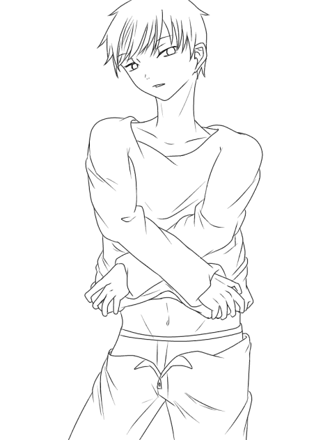 [線画]着替え一松