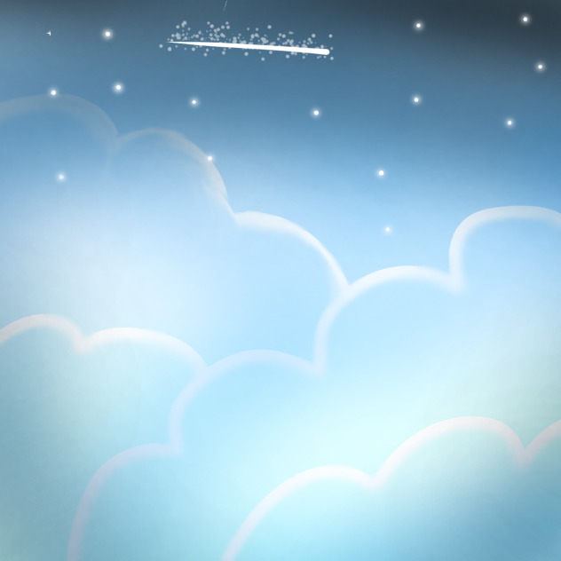 Shining clouds and stars - ibisPaint