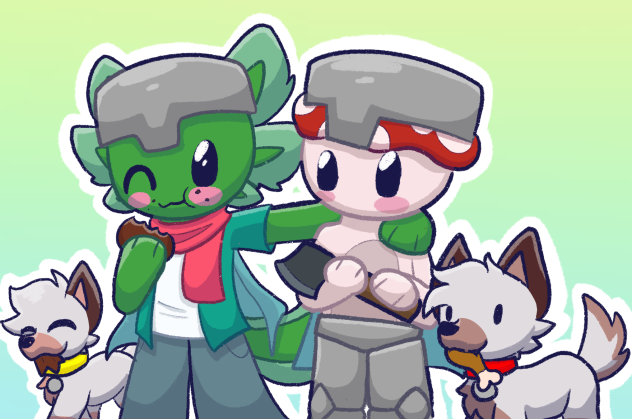Axolotl and mushroom boi