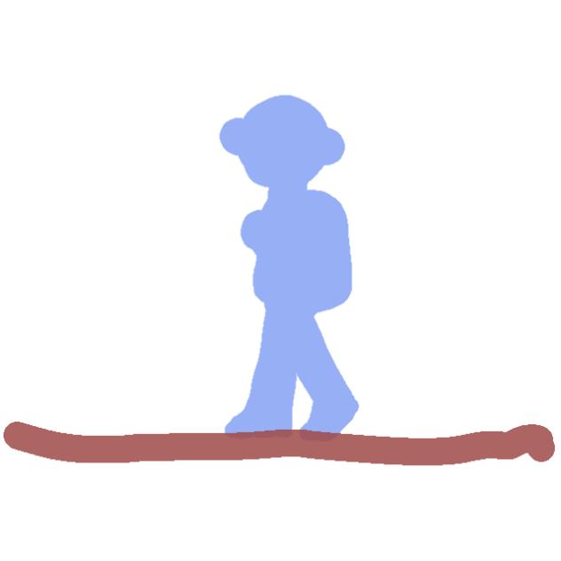 歩く人蝶々と出会う