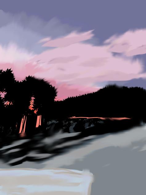 lake sunset - ibisPaint