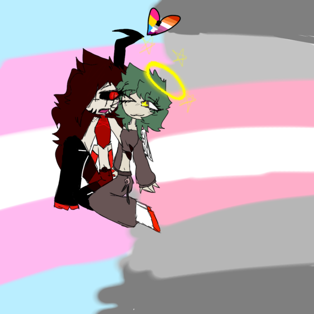 Aranha and Soren pride art ♡🏳️‍🌈🏳️‍⚧️