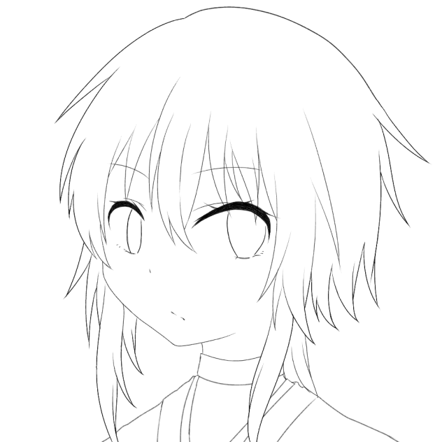 クール少女 線画