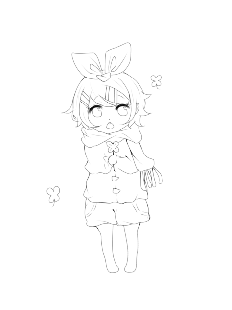 お花あげる　線画