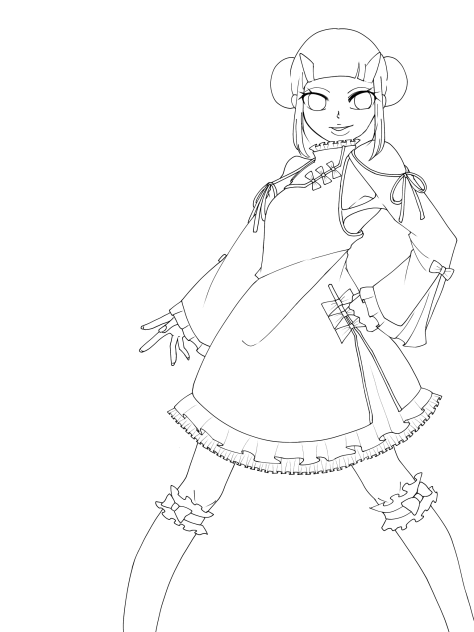 鬼チャイナ@線画