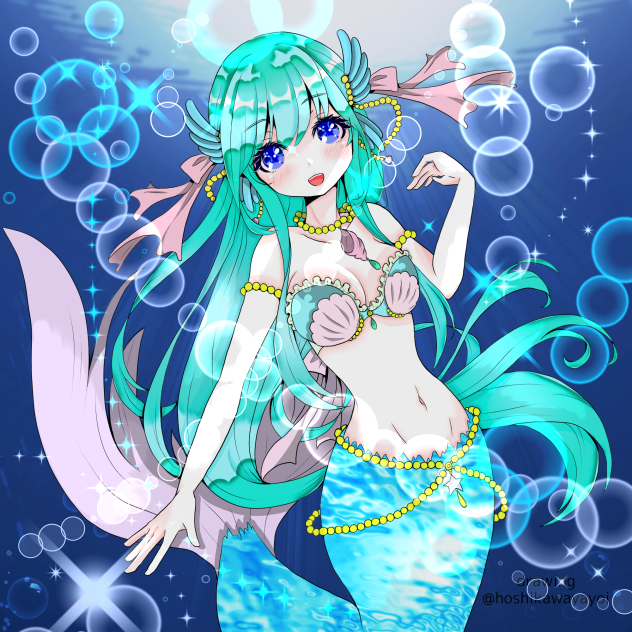 MERMAID塗り絵(星川ヤヨイさんの線画お借りしました！)