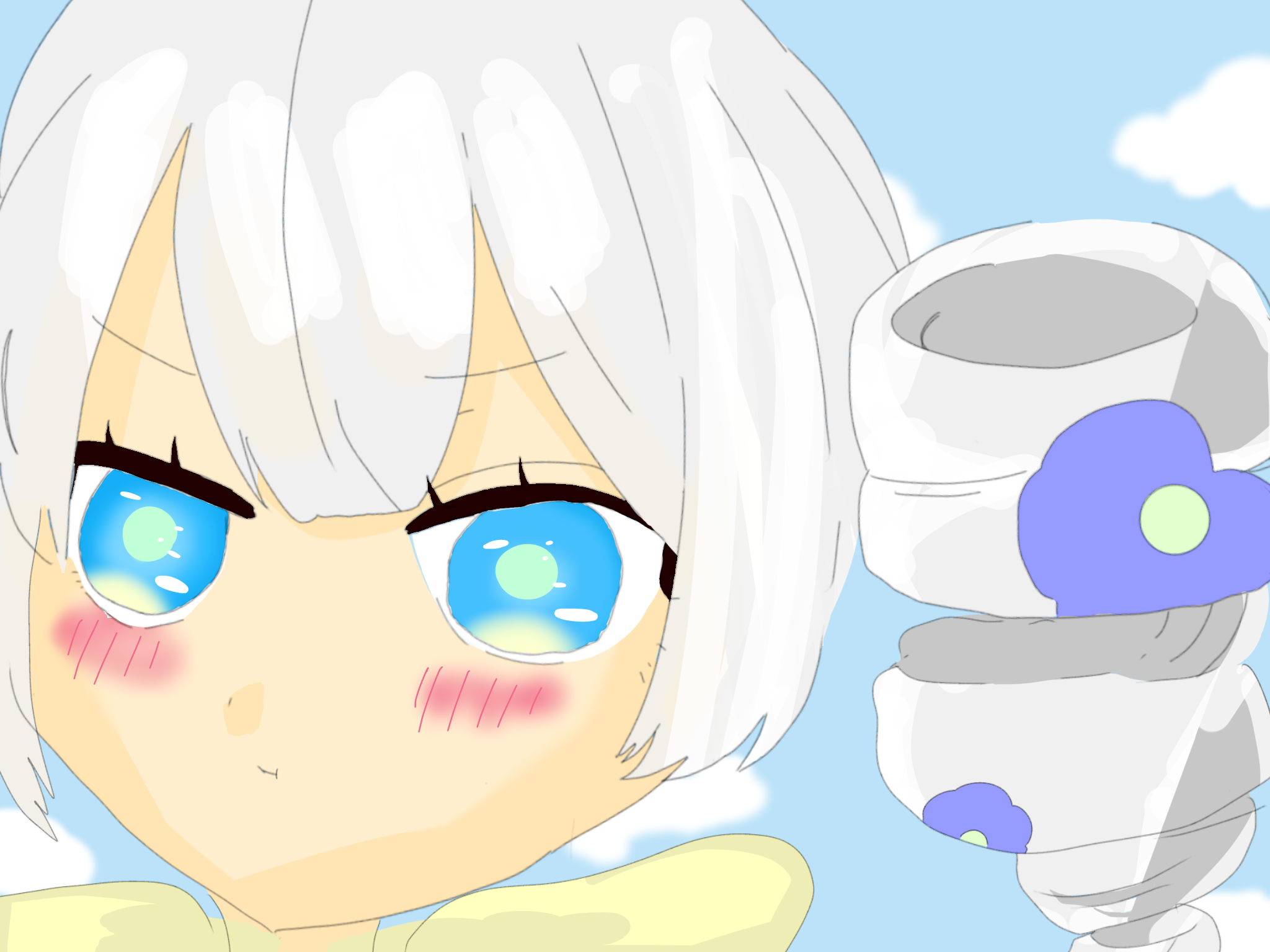 PPPPのテトちゃんを、爽やかな色にしてみました！ - ibisPaint
