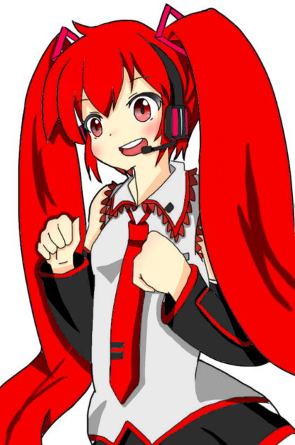 赤ミク　塗ってみた！