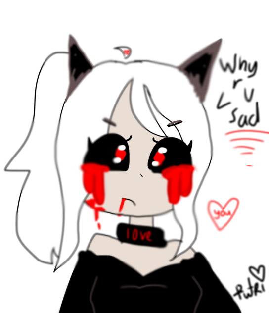 Sad demon girl