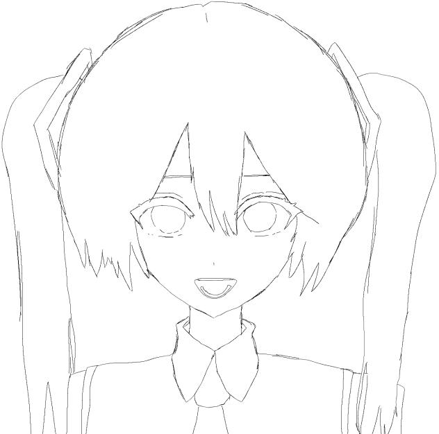 初音ミク　線画