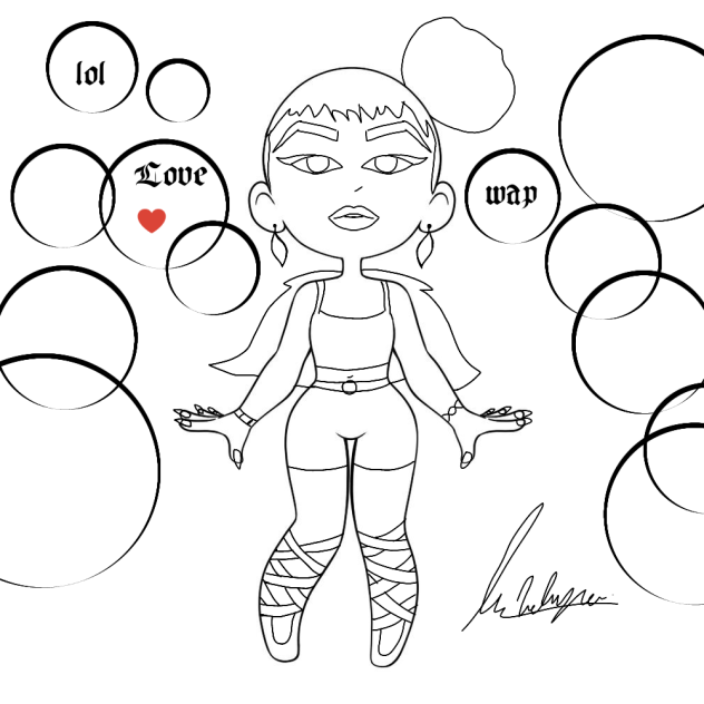 doll colouring page - ibisPaint