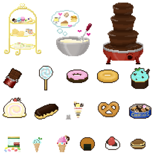お菓子素材(ドット絵)