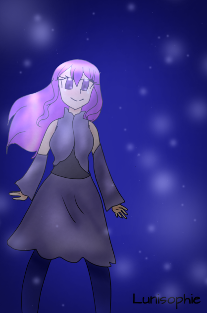 Middle in a blue void