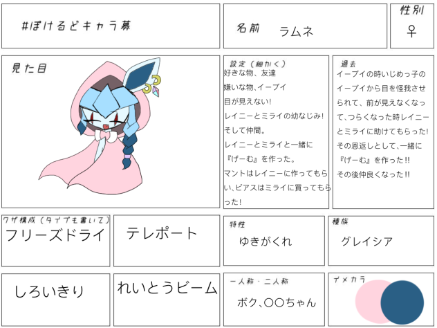 ぽけるどキャラ募