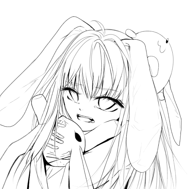 うさぎまみれ　線画