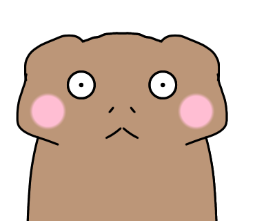 驚いてるくまを描きました。